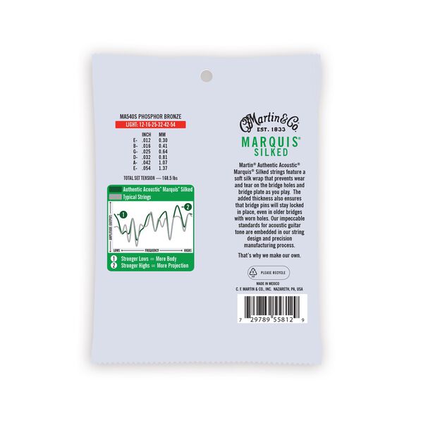 Authentic Acoustic Marquis&reg; Silked Guitar Strings Phosphor Bronze image number 1